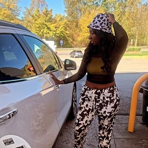 Cow print bucket hat